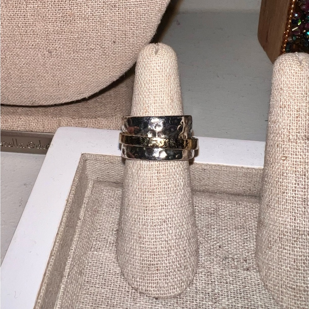 Silpada Sterling Silver & 14K Gold Spinner Ring - Size 7